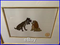 Walt Disney Co. Limited Edition Lady and the Tramp Serigraph Cel, Framed