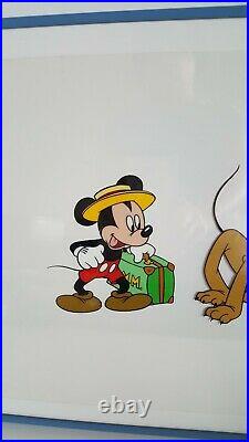 Walt Disney Co. Limited Edition MICKEY MOUSE & PLUTO Serigraph Cel Framed