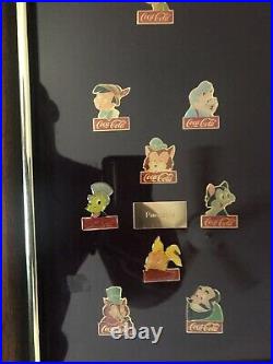 Walt Disney CocaCola 15th Anniversary Framed Pin set From 1986 Disney World