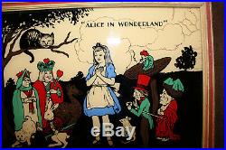 Walt Disney Color Enamel On Glass 1933 Alice in Wonderland Reliance Frame Co