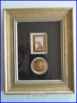 Walt Disney Commemorative Issue Stamp and Medallion Framed LE