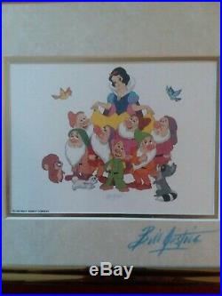 Walt Disney Company Bill Justice Signed Snow White Art Print Framed
