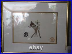 Walt Disney Company Limited Edition Serigraph Bambi Thumper Matted Cell Framed