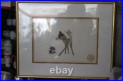Walt Disney Company Limited Edition Serigraph Bambi Thumper Matted Cell Framed