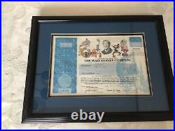 Walt Disney Company Stock Certificate Framed & Matted Issued 1995 Seven Dwarves