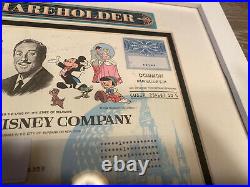 Walt Disney Company Stock Certificate Framed & Matted Issued 2008 One Share