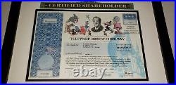 Walt Disney Company Stock Certificate One Share Framed And Matted Sept, 2009