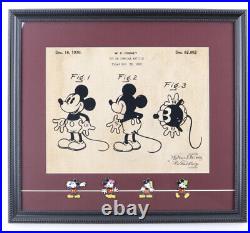 Walt Disney Custom Framed Mickey Mouse Lithograph / 4 Mickey Mouse Pins