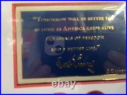 Walt Disney Disneyland Framed Quote Tomorrow America Freedom & USA Pin