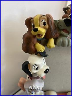 Walt Disney Dogs Characters Big Heavy Figurine Frame Statue (READ)