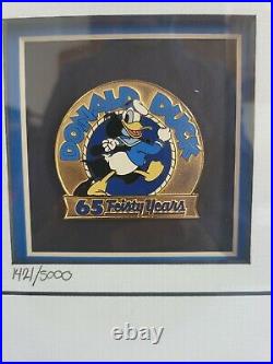 Walt Disney Donald Duck Ltd Edition Pin Set 65 Feisty Years Framed-1421/5000