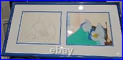 Walt Disney Donald Duck Original production Cel withmatching pencil Drowning WithCOA