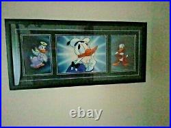 Walt Disney Donald Duck Triptych Animation Sericel Limited Addition Artwork