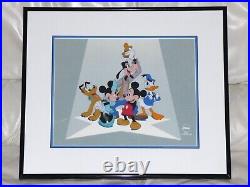 Walt Disney Fab 5 Framed Le Sericel Mickey Mouse Minnie Goofy Donald Duck Pluto