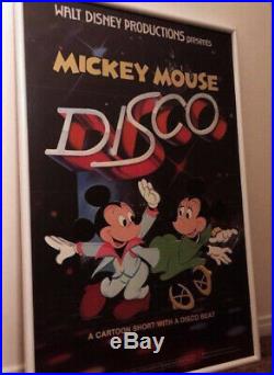 Walt Disney Family Estate Mickey Mouse Disco RETLAW Inventory Tag Framed Poster