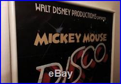 Walt Disney Family Estate Mickey Mouse Disco RETLAW Inventory Tag Framed Poster
