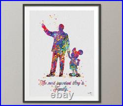 Walt Disney Family Quote Watercolor Print Nursery Wall Art Kids Decor baby gift