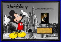 Walt Disney Framed Autographed Replica Check 22x32