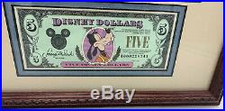 Walt Disney Framed Photo With1991 $5 A Series Goofy Disney Dollar A00022854A