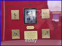 Walt Disney Framed Pin Series 7 Pins 2002 Global Pin Release LE 1000 Gold Mickey