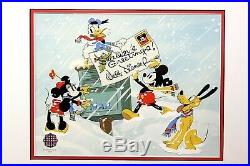 Walt Disney Framed Sericel Greeting the Season with COA LE (Holidays Christmas)