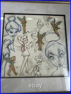 Walt Disney Gallery Limited Edition Tinker Bell Framed Pin Set of 4. With COA