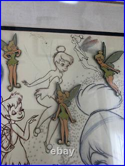 Walt Disney Gallery Limited Edition Tinker Bell Framed Pin Set of 4. With COA