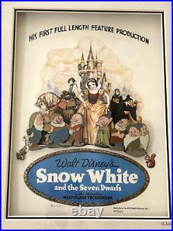 Walt Disney Gallery Snow White 65th Anniversary Framed Pin Set Le 3600