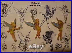 Walt Disney Galley Tinkerbell Sketches LE 955/7500 Framed Pin Set COA