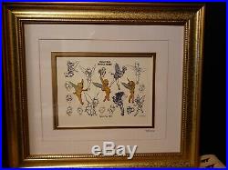 Walt Disney Galley Tinkerbell Sketches LE 955/7500 Framed Pin Set COA