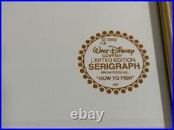 Walt Disney Goofy How To Fish Framed Limited Edition Serigraph Cel