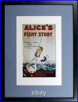 Walt Disney Hand Signed Alice Comedies 8x10 Frame Silent Movie Virginia Davis