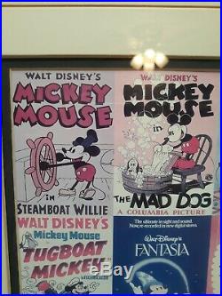 Walt Disney Happy 70th Birthday Mickey Mouse Coin Poster Framed