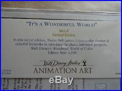 Walt Disney It's A Wonderful World Tinker Bell Certified Sericel Framed Picture