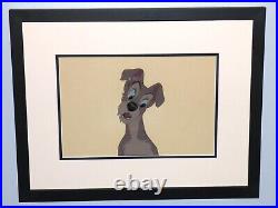 Walt Disney Lady And The Tramp 1955 Original Gold Label Production Cel Framed