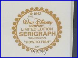 Walt Disney Limited Ed. Goofy How To Fish Serigraph Cel Framed Art FREE USA SHIP