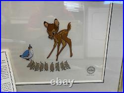 Walt Disney Limited Edition Bambi Serigraph Cel Framed 2500