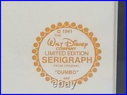 Walt Disney Limited Edition Dumbo Serigraph Cel Framed Art FREE USA SHIP