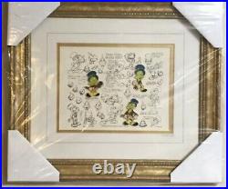Walt Disney Limited Edition Framed Pin Set Jiminy Cricket Model Sheets RARE LE