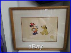 Walt Disney Limited Serigraph-Cel Mickey Pluto The Pointer Framed, 20x 16.5