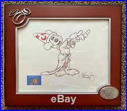 Walt Disney MICKEY MOUSE SORCERER Artist Sketch Drawing 2001 FRAMED WDW