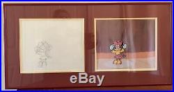Walt Disney MINNIE MOUSE Original Animation Cel & Drawing 29-1/4x 14-3/4Framed