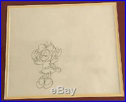 Walt Disney MINNIE MOUSE Original Animation Cel & Drawing 29-1/4x 14-3/4Framed
