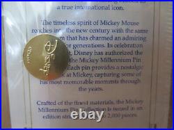 Walt Disney Mickey Millennium Wood Framed Pin Collection New & Sealed k