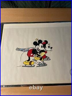 Walt Disney Mickey & Minnie On Ice Limited Edition Serigraph Cel Art, WithFrame