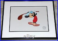 Walt Disney Mickey Mouse Canine Caddy Framed Limited Edition Sericel Golf