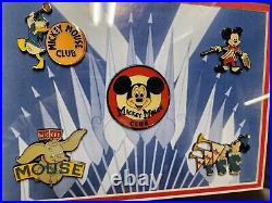 Walt Disney Mickey Mouse Club 5 Pin Set Framed 315/1000 COA