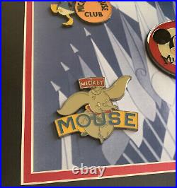 Walt Disney Mickey Mouse Club 5 Pin Set Framed 45th Dumbo Donald 697/1000 COA