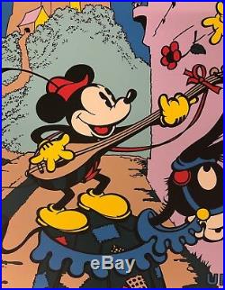 Walt Disney Mickey Mouse Serigraph Ye Olden Days Custom Framed FREE SHIP