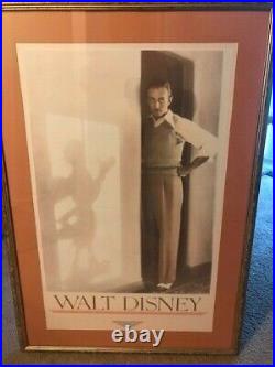 Walt Disney Mickey Mouse Silhouette in Walt's Home Framed Matted Print Do READ